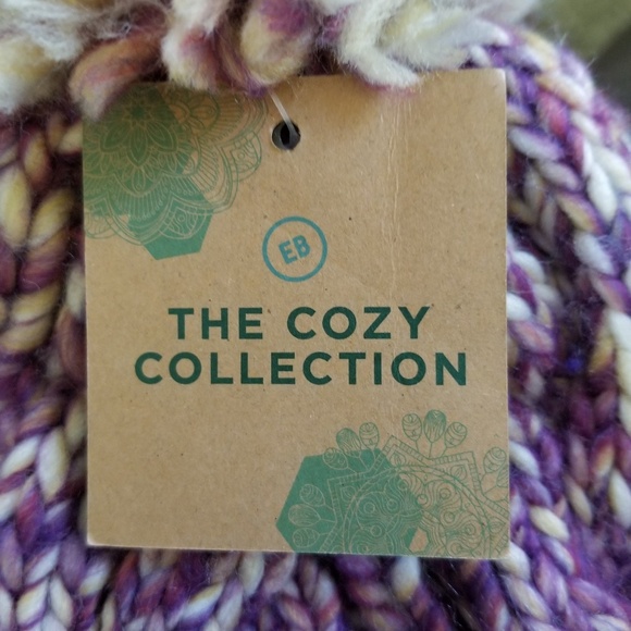 Earthbound Trading Co. Purple Chunky Cable Knit Hat - Picture 6 of 8